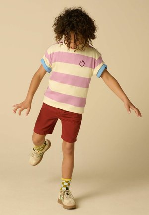 Sissy-Boy, SISSY-BOY GESTREIFTES T-SHIRT MIT SMILEY - LILA - T-shirt imprimé - lila