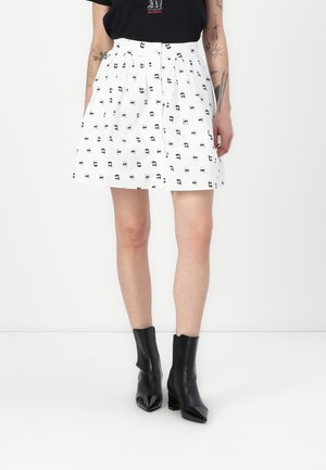 KARL LAGERFELD IKON - Mini skirt - white/black