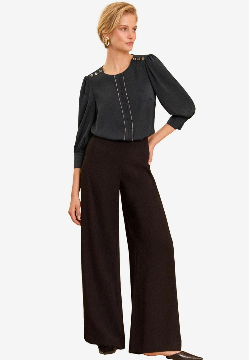 Love & Roses PINTUCK CREW NECK BUTTON DETAIL  REGULAR FIT - Bluza - navy blue