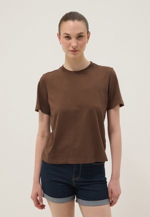 OVS, SHORT SLEEVE T SHIRT REGULAR FIT - T-shirt basic - chocolate brown