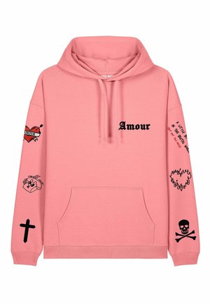 GOTHIC EMBROIDERY HEAYVWEIGHT UNISEX OVERSIZED  - Hoodie - pink