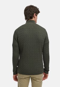 Kronstadt CABLE HALF-ZIP - Strickpullover - army mix