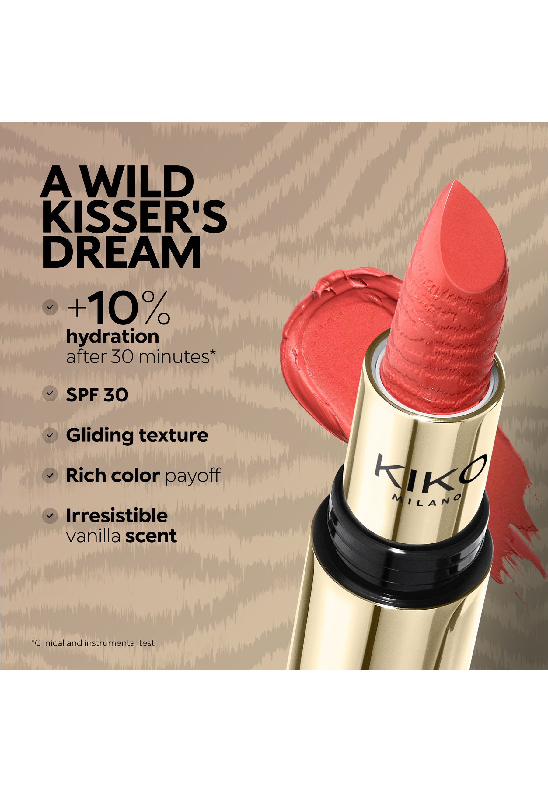 KIKO Milano JUST CAVALLI X KIKO MILANO WILD-KISSER LIPSTICK SPF30