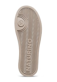 Béžová guma podešve s vlnkovou texturou, se zaoblenými akcenty a vyraženým textem "NATURINO". Velikost označena jako '24'.