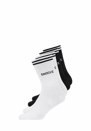 HOHE MIT STREIFEN 4 PACK - Sokken - schwarz-weiß