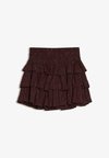 SPARKLY RUFFLED - MINI SKIRT - Jupe plissée - dark brown