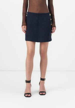 GONNA FANTASIA ACCOPPIATO CON BOTTONI - Minijupe - blu tenebra