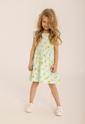 Robe en jersey - yellow white