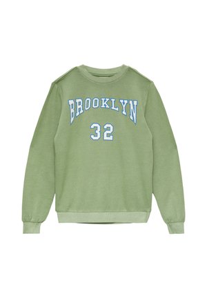 MET EEN GARMENT DYE EN TEKSTPRINT - Sweatshirt - hellgrün