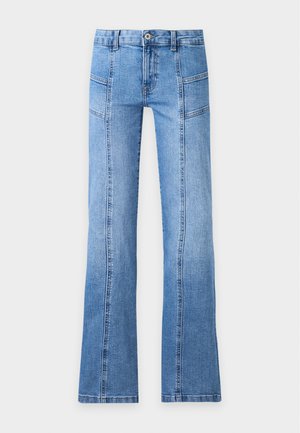 ONLY, ONLSIA LOW WAIST PLEAT - Zvonové džínsy - medium blue denim