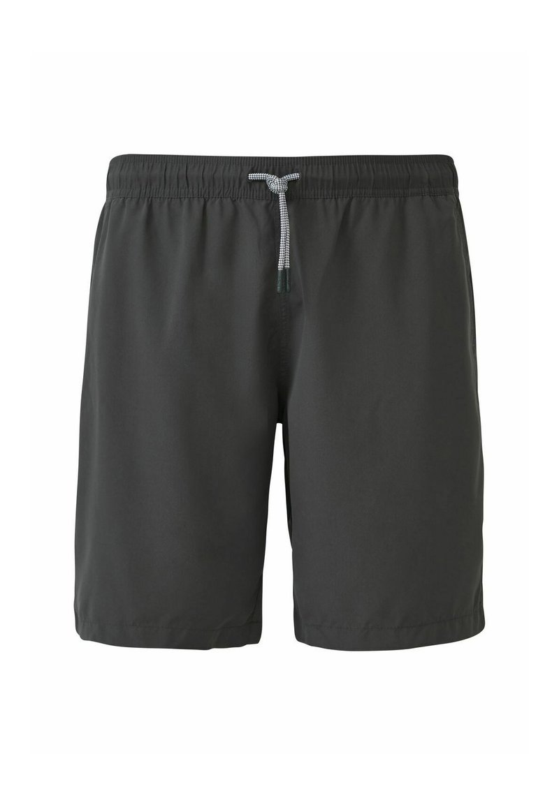 Grijze zwemshorts met een elastische tailleband en verstelbaar trekkoord. Gemaakt van lichtgewicht, gladde stof en met een recht gesneden ontwerp.