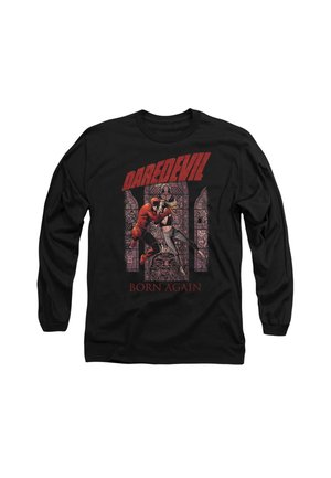Black long-sleeve t-shirt featuring a graphic print of a fight scene with Daredevil, with red text "DAREDEVIL" and "BORN AGAIN" below.