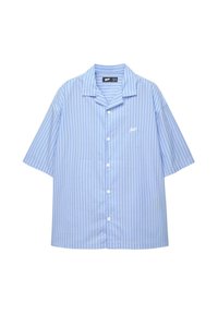 STRIPED WITH EMBROIDERY - Shirt - light blue