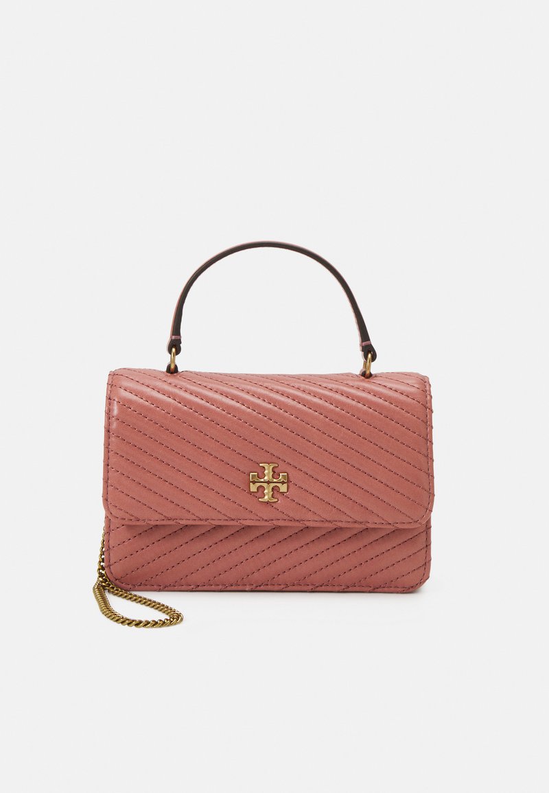 Tory Burch KIRA CHEVRON MINI TOP HANDLE CHAIN WALLET Handbag pink