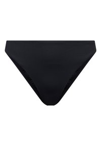 Fekete bikini alsó sima, rugalmas anyagból. Klasszikus kialakítása mérsékelt takarást biztosít, és varrás nélküli szélei kellemes viseletet nyújtanak.