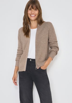 COSY MIT ZIPPER - Strickjacke - braun