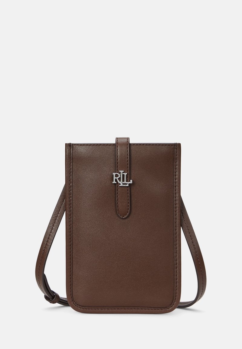 Lauren Ralph Lauren LEATHER CROSSBODY TECH CASE - Telefonveske - dark mahogany