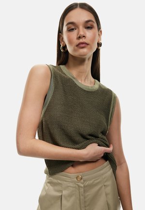Koton TEXTURED  - Strickpullover - khaki