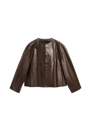 Massimo Dutti, Leren jas - dark brown