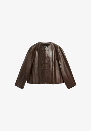 Massimo Dutti, Leren jas - dark brown