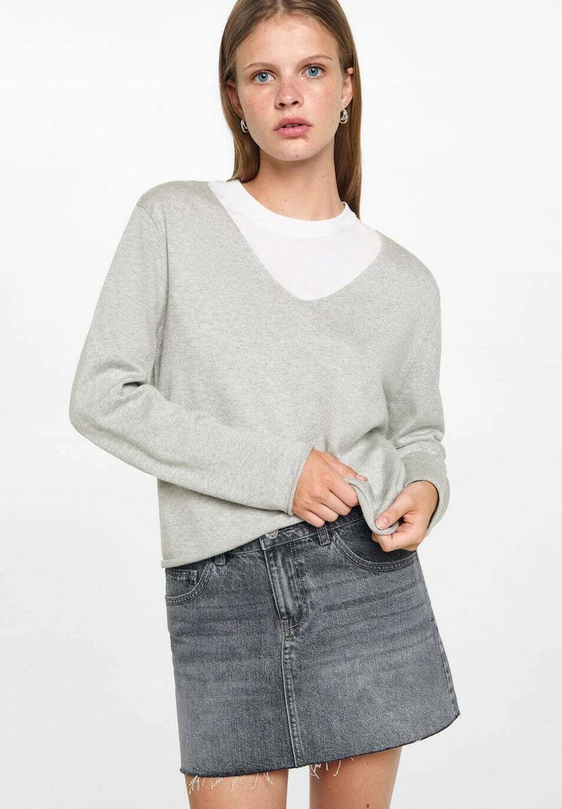 Mango Kids Svetr - mottled light grey
