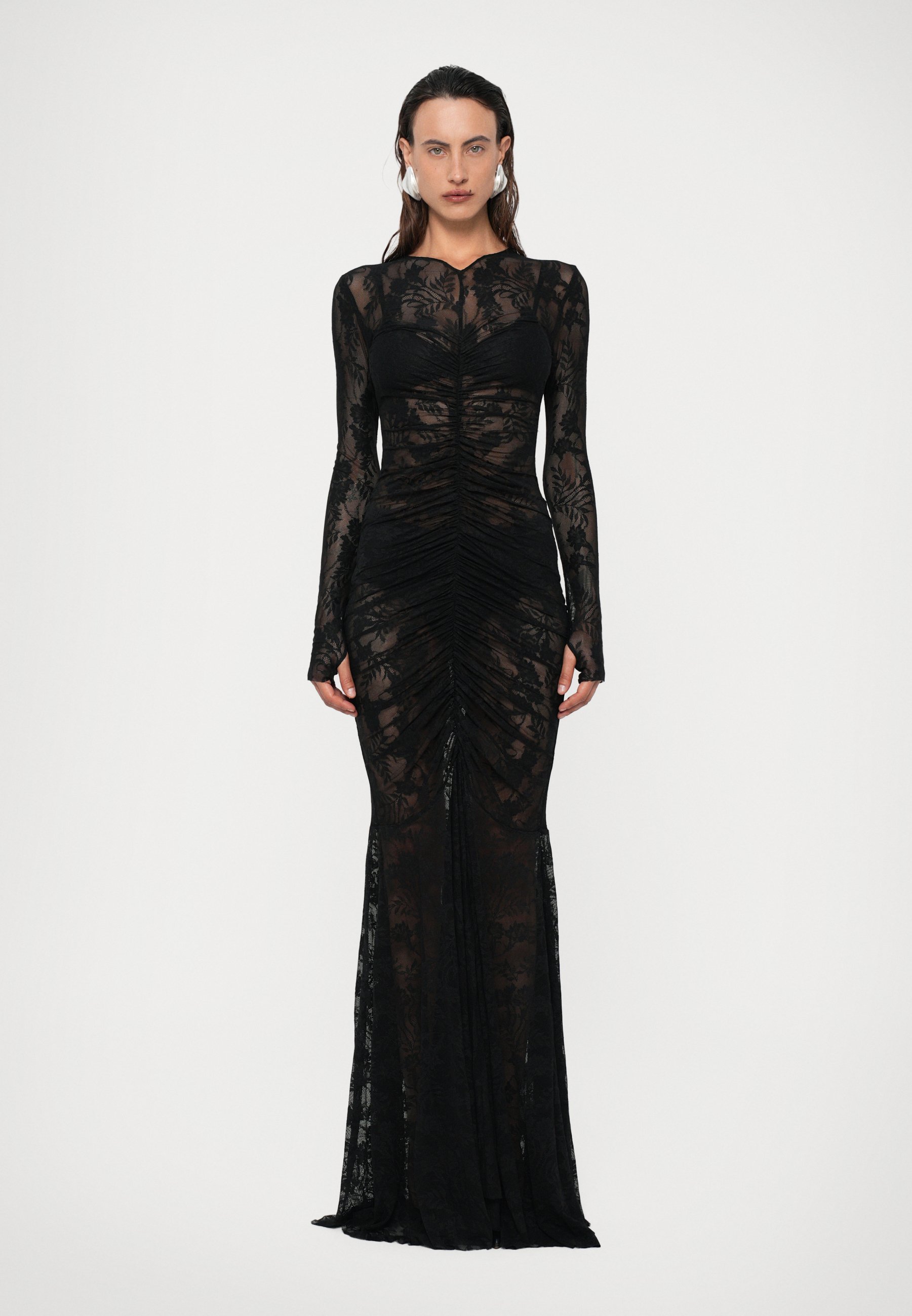 Norma Kamali LONG SLEEVE V NECK SHIRRED FRONT FISHTAIL GOWN - Occasion wear - black - Zalando.co.uk Norma Kamali LONG SLEEVE V NECK SHIRRED FRONT FISHTAIL GOWN - Occasion wear - black - Zalando.co.uk