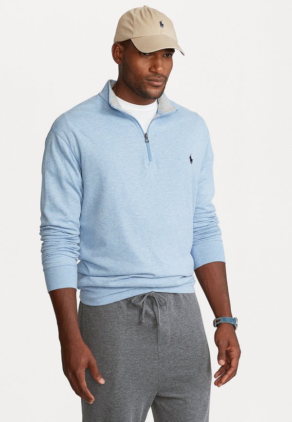 LUXURY JERSEY QUARTER ZIP PULLOVER - Long sleeved top - jamaica heather