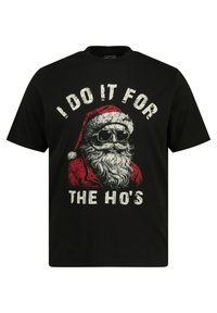 JP1880 KORTE MOUWEN X-MAS RONDE HALS - Camiseta estampada - zwart