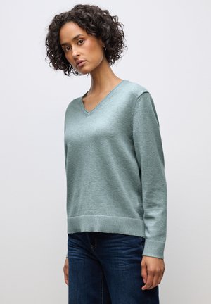 Street One KUSCHELIGER V-NECK PULLOVER - Strickpullover - blau