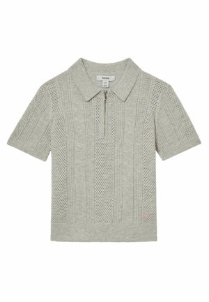 REGULAR FIT - TEXAS TEXTURED- HALF-ZIP - Polokošeľa - grey melange