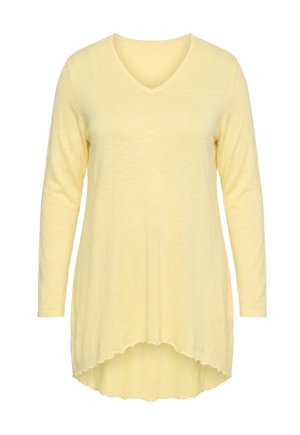 MIAMODA, PULLOVER, A-LINIE, LEICHTER STRICK, LANGARM, WELLENSAUM - Strickpullover - sorbet yellow