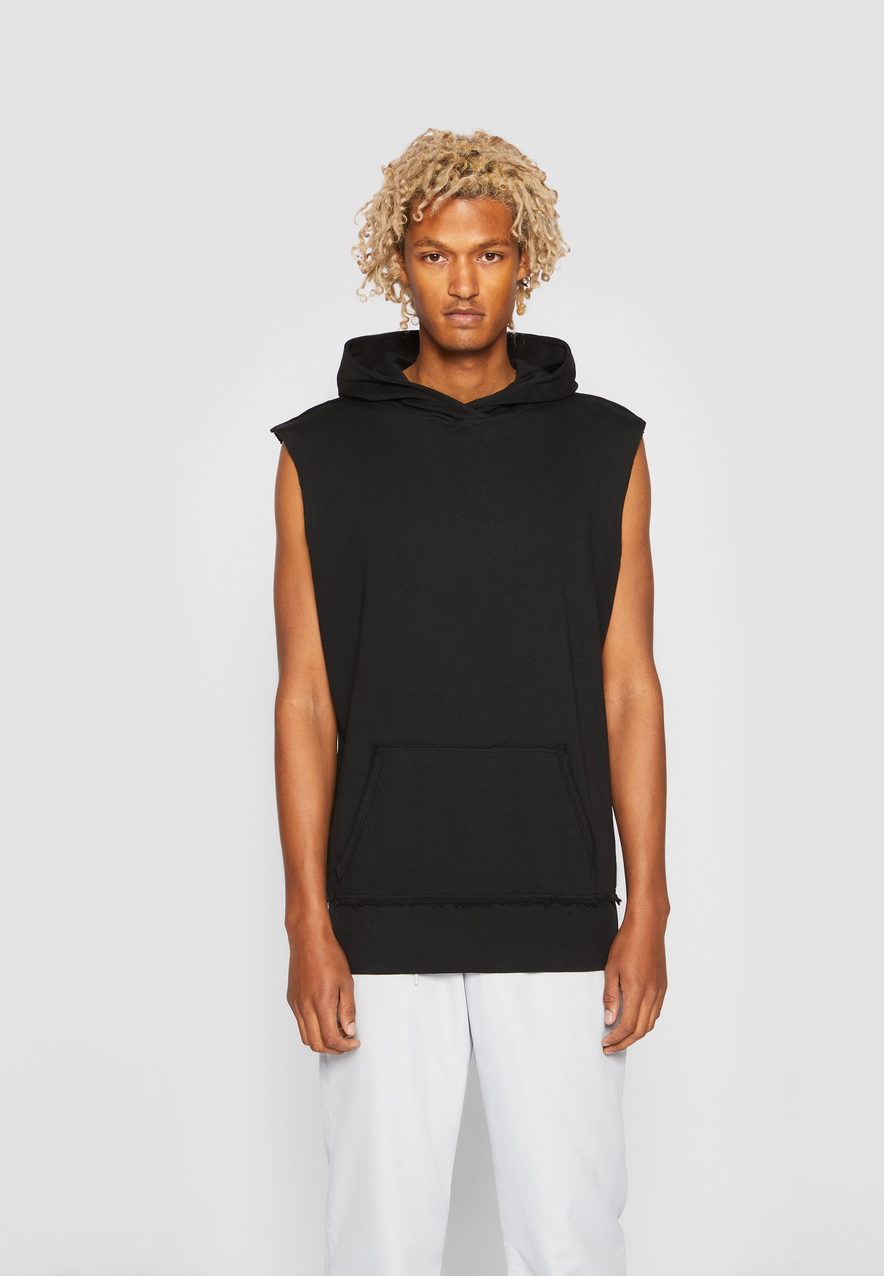 Urban Classics OPEN EDGE SLEEVELESS HOODY - T-Shirt print - black/schwarz -  Zalando.de
