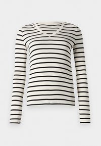 MODERN V TEE STRIPE - T-shirt à manches longues - black