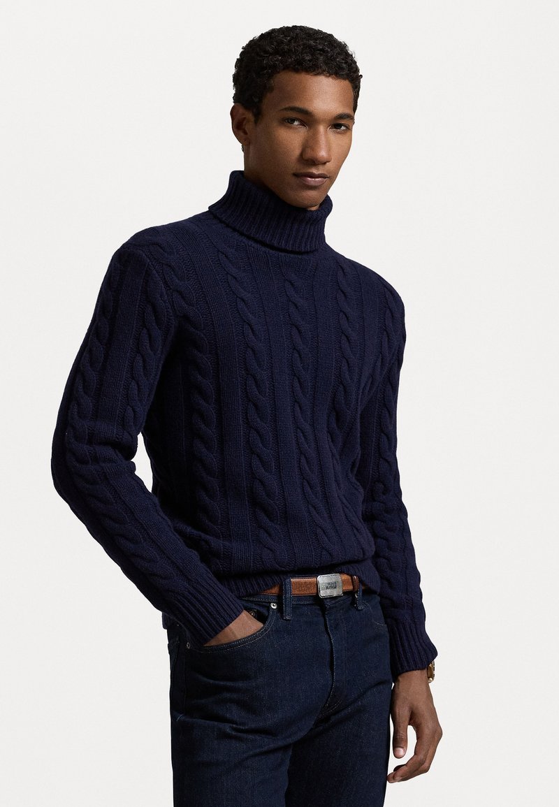 Polo Ralph Lauren CABLE KNIT WOOL CASHMERE JUMPER UNISEX - Camisola - hunter navy