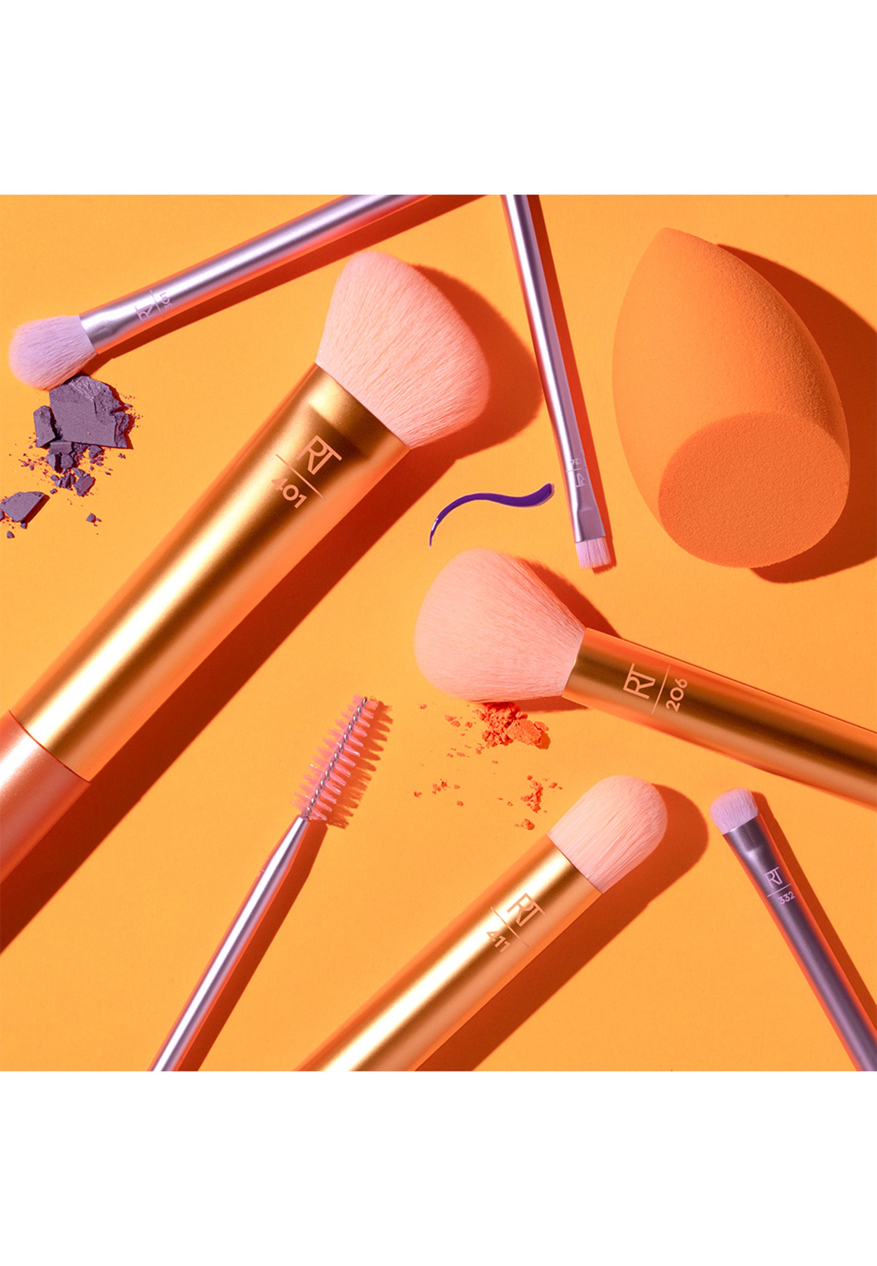 Real Techniques Make-up Pinselset – 12-teilig, Inkl. Tasche, Für Foundation, Blush, Augenbrauen & Mehr, Professionelle Qualität