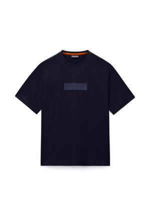 Napapijri, BOX LOGO SS - T-shirt print - blue marine