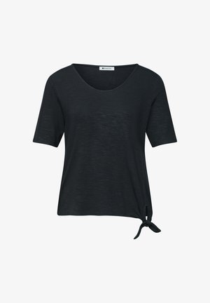 Street One, KURZARM SHIRT MIT KNOTENDETAIL - Jednoduché tričko - deep bound green