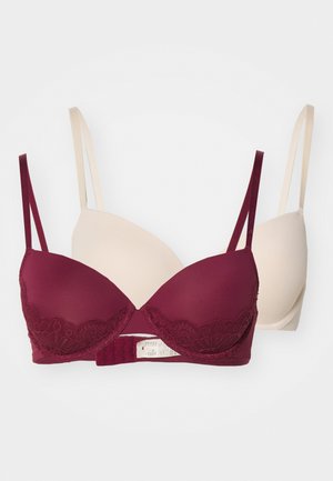 LORENA BRA 2 PACK - T-shirt bra - red/beige