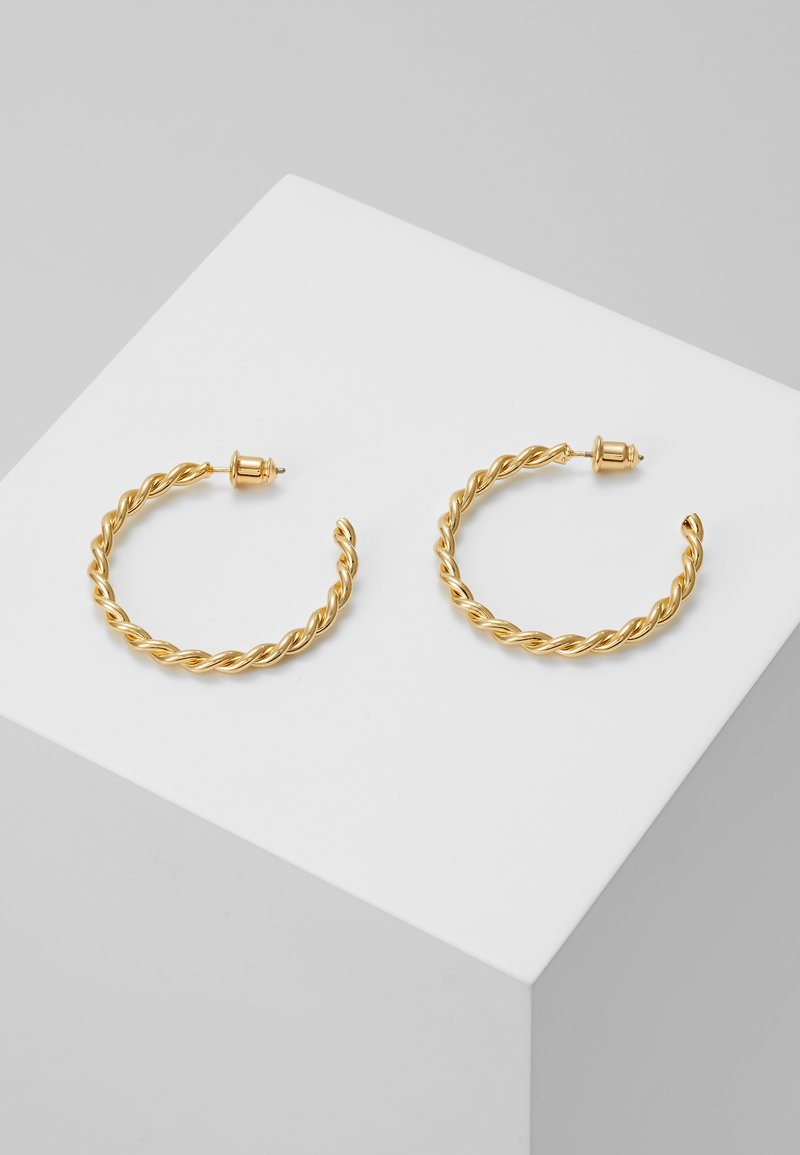 Orelia CHUNKY TWIST HOOP EARRIGS Oorbellen pale goldcoloured