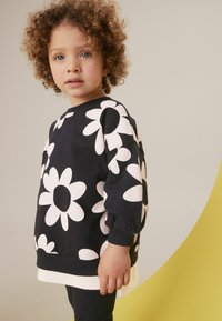 Next SET - REGULAR FIT - Legíny - kalhoty  - black white flowers