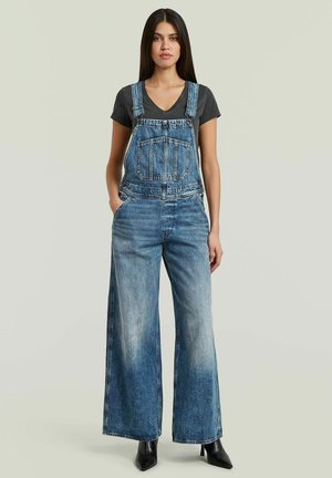 G-STAR CINCH DUNGAREE WIDE JUMPSUIT - Denim tuinbroek - antique faded blue galena