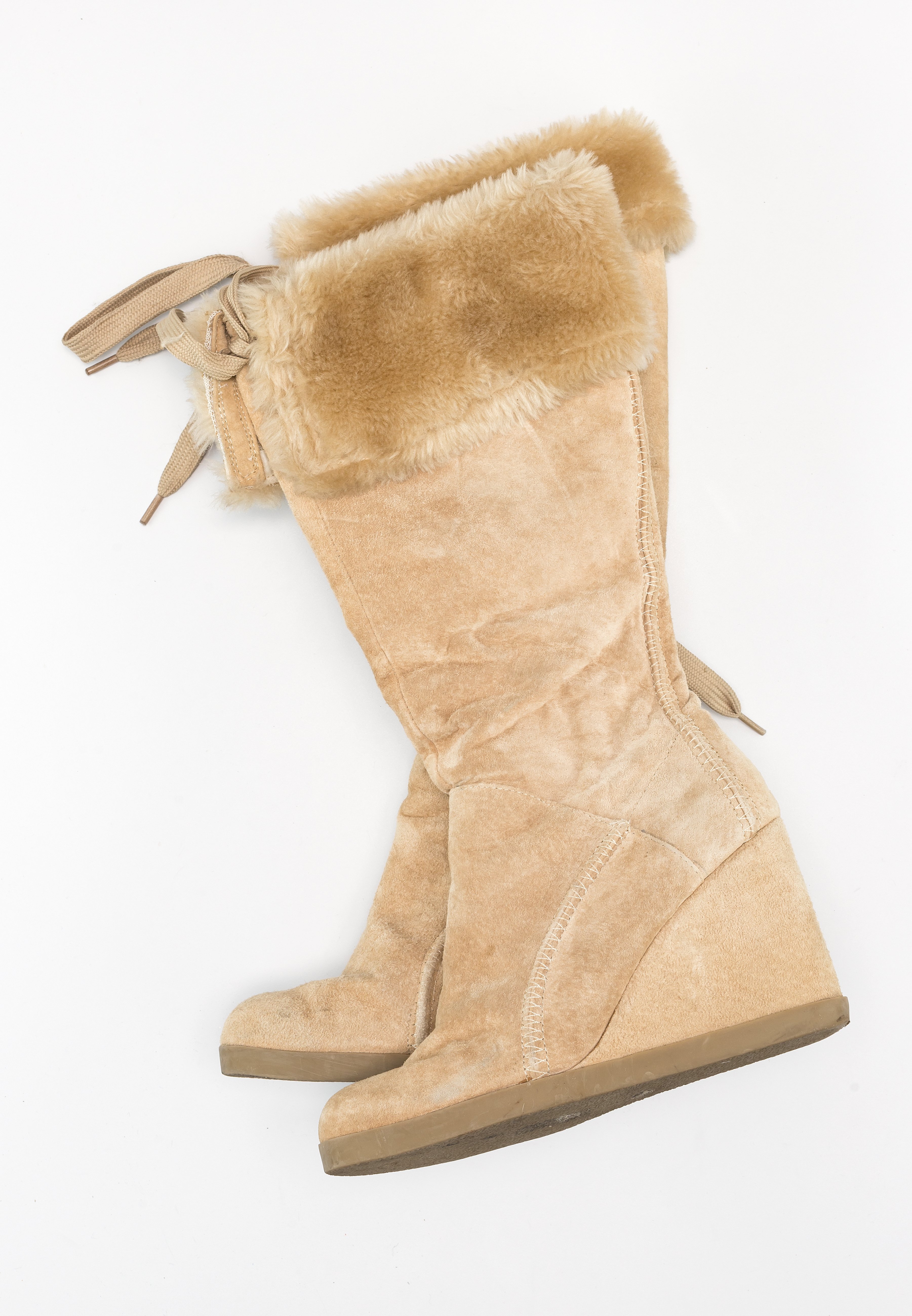Buffalo Laarzen met sleehak - beige - (Pre-owned) - Zalando.be