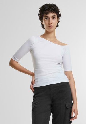 ASYMMETRIC - T-shirt imprimé - white