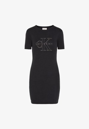Calvin Klein Jeans, LOGO MINI DRESS - Vabalt langev kleit - black