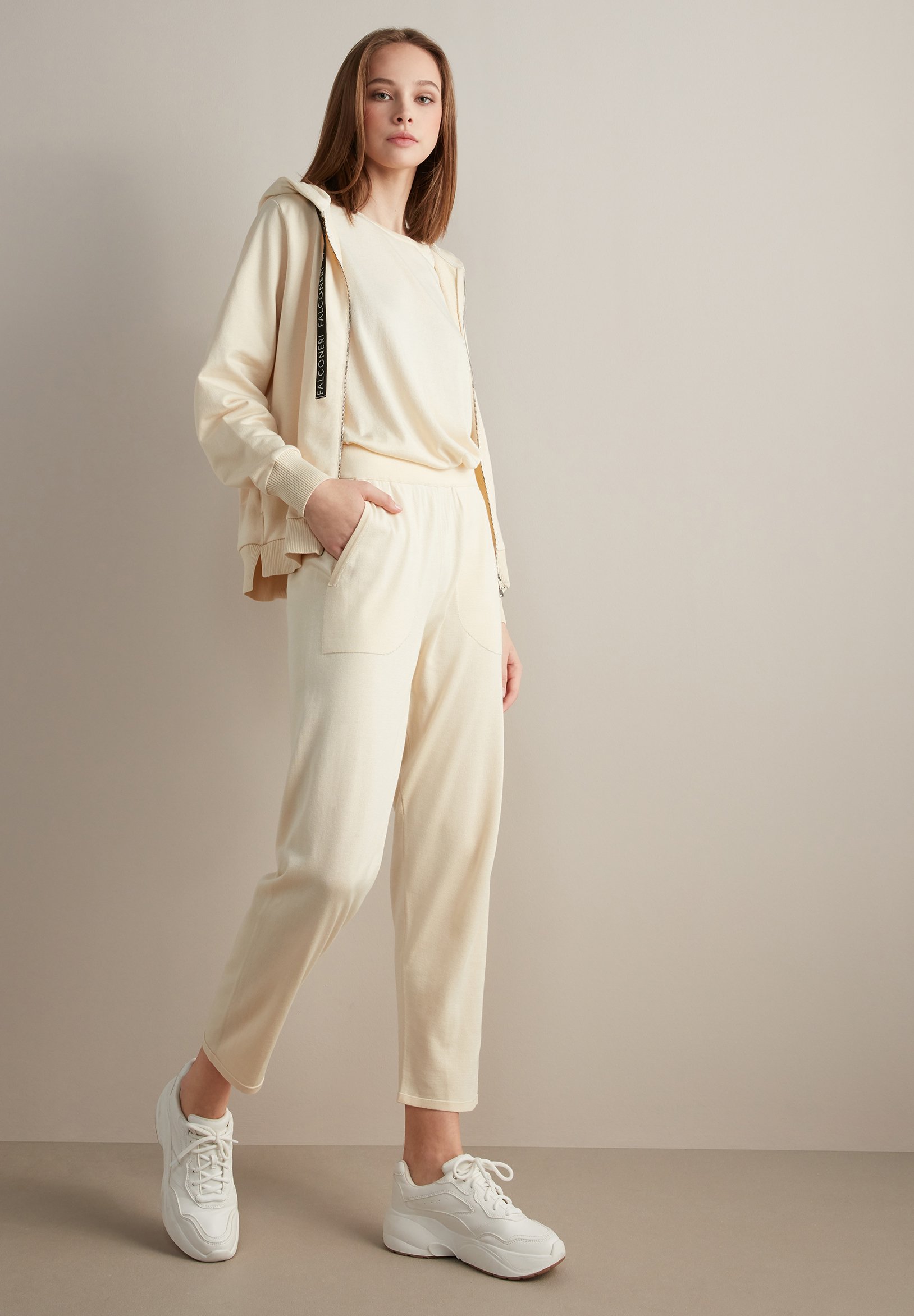Falconeri Pantaloni - crema/beige screziato - Zalando