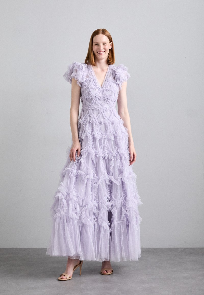fitted lace wedding dress Purple Tulle On Velvet Ball Gown Needle & Thread Embroidered Exclusive