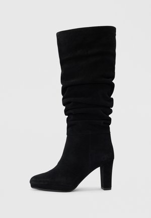 High heeled boots - black