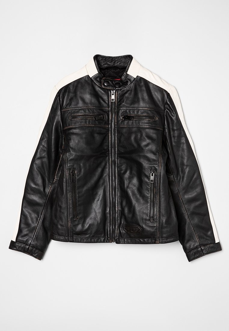 Diesel Leren jas antraciet gemêleerd Diesel Leren jas antraciet gemêleerd