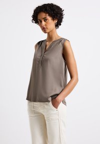 Street One - SPLIT NECK - Blouse - braun Miniatuurafbeelding 1