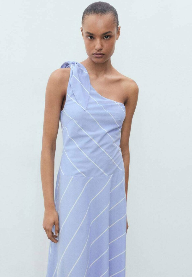 mango short striped dress with knot Striped shirt dress with knot - Women